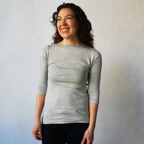 Curator Juniper Boatneck in Grey/Cream Stripe Curator Juniper Boatneck in Grey/Cream Stripe