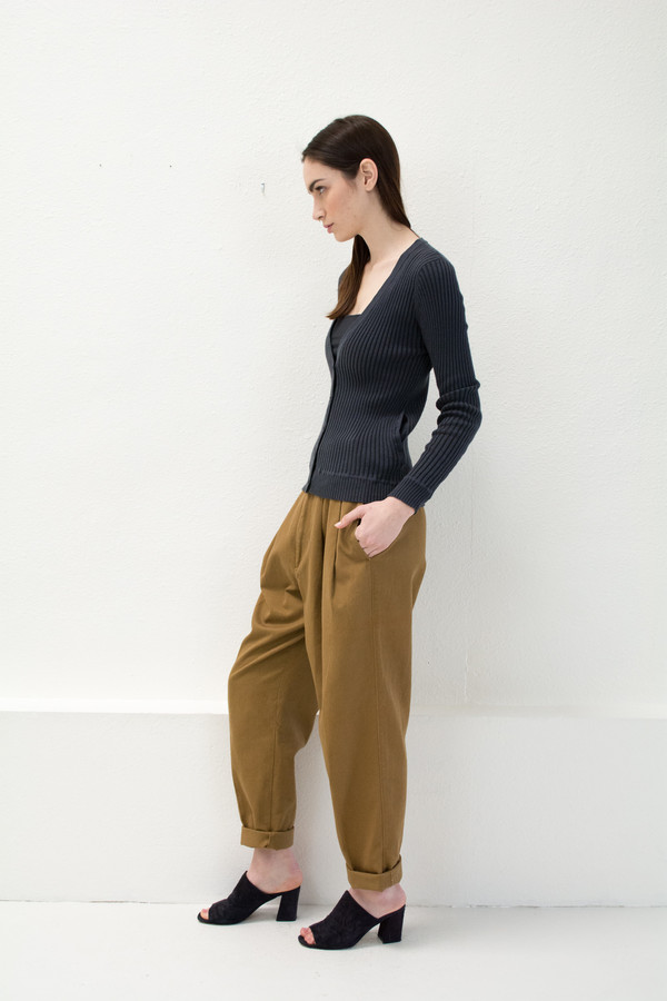 Micaela Greg Black Rib Cardigan Micaela Greg Black Rib Cardigan