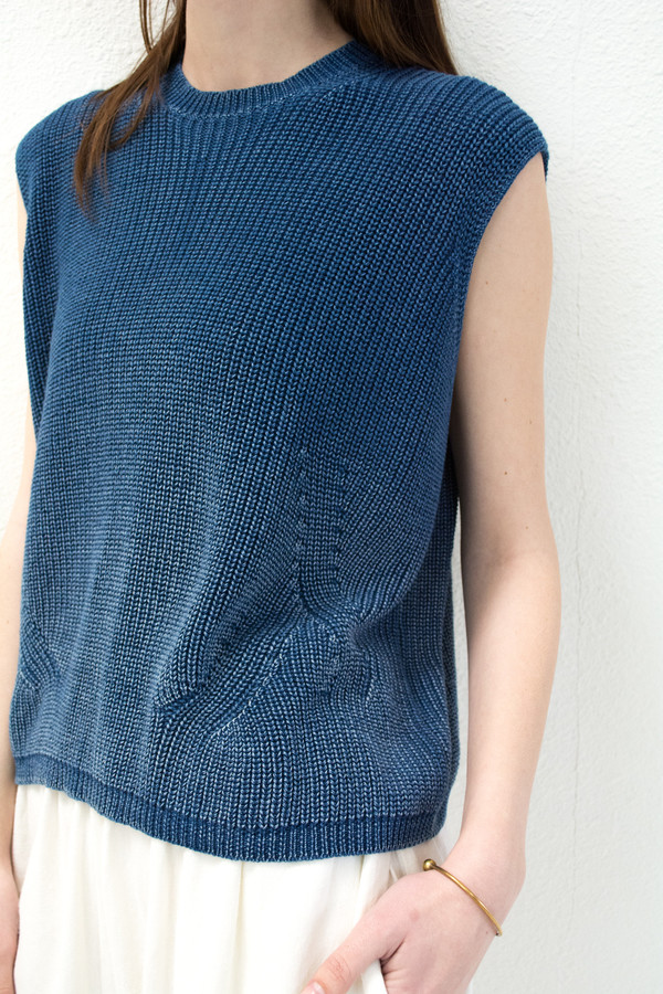 Micaela Greg Indigo Wave Vest Micaela Greg Indigo Wave Vest