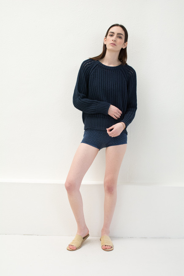 Micaela Greg Navy Chain Sweater Micaela Greg Navy Chain Sweater