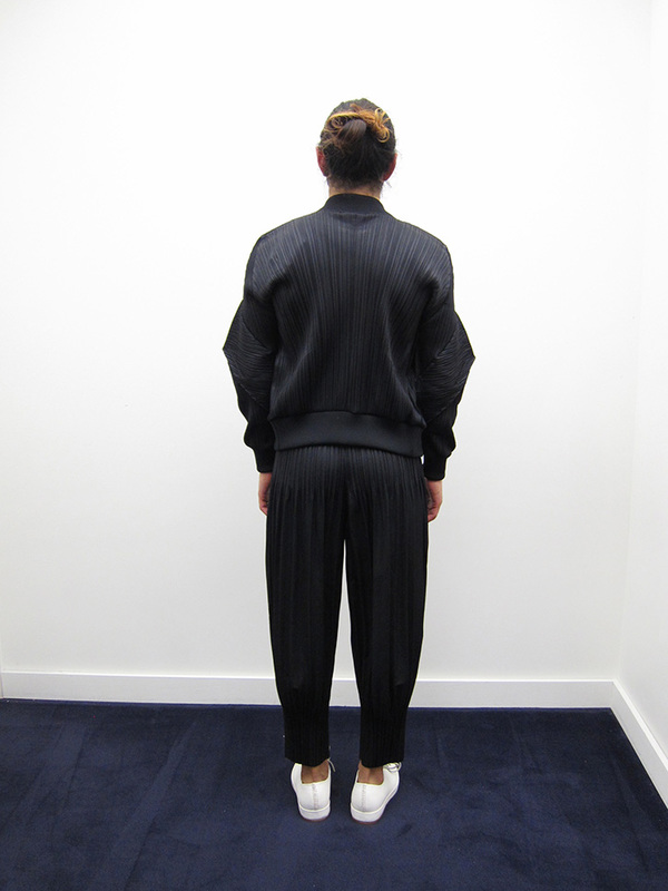 Issey Miyake Pleated Bomber Jacket - Black Issey Miyake Pleated Bomber Jacket - Black