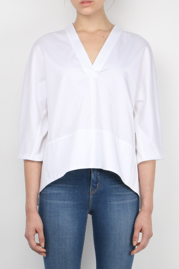 Tibi Satin Poplin Trapeze Top Tibi Satin Poplin Trapeze Top