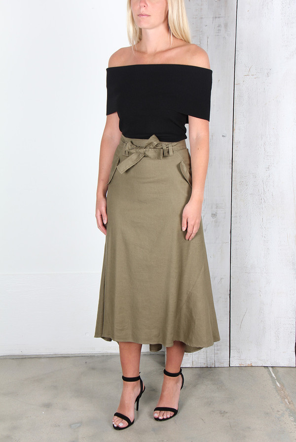 A.L.C. JEAN TIE WAIST LINEN SKIRT A.L.C. JEAN TIE WAIST LINEN SKIRT