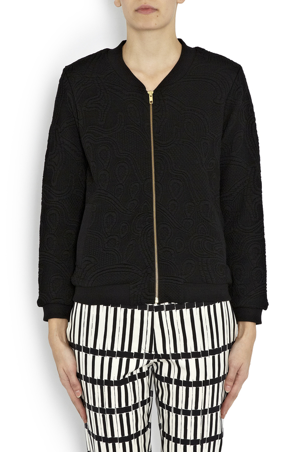 Rodebjer Black Pop Embossed Bomber Jacket Rodebjer Black Pop Embossed Bomber Jacket