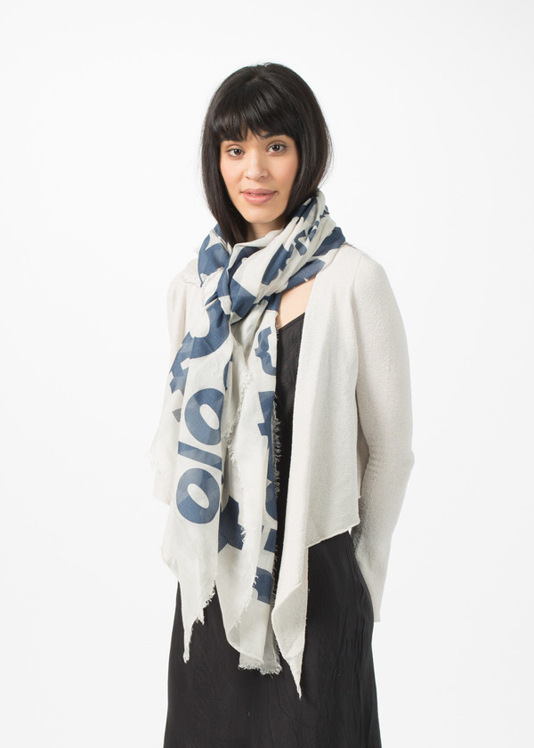 Rundholz BL Large Print Text Scarf - Coconut Rundholz BL Large Print Text Scarf - Coconut