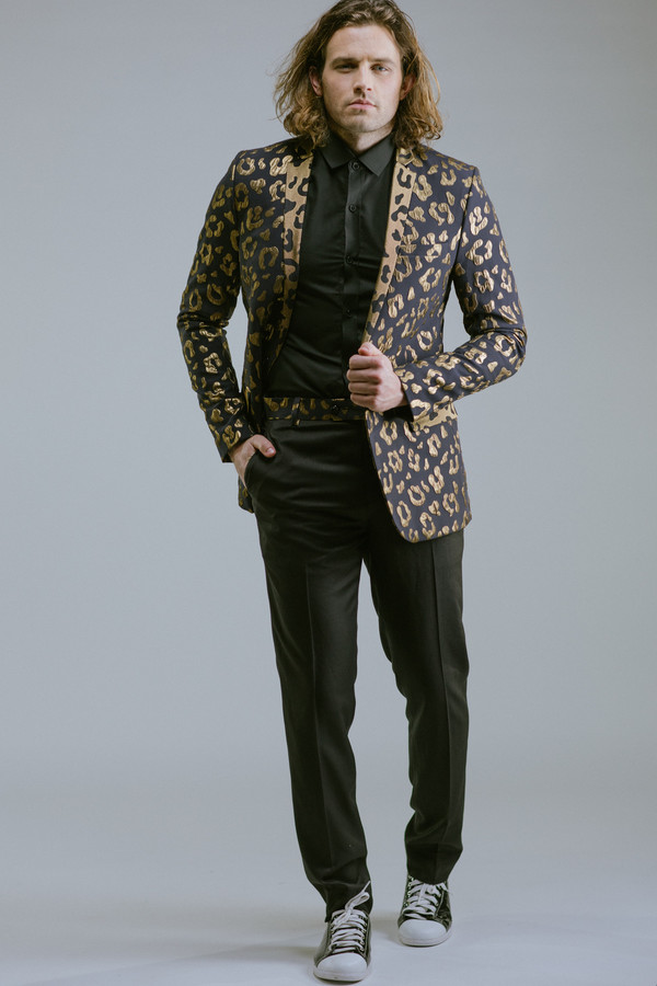 Men's Any Old Iron Gold Leopard Suit Men's Any Old Iron Gold Leopard Suit