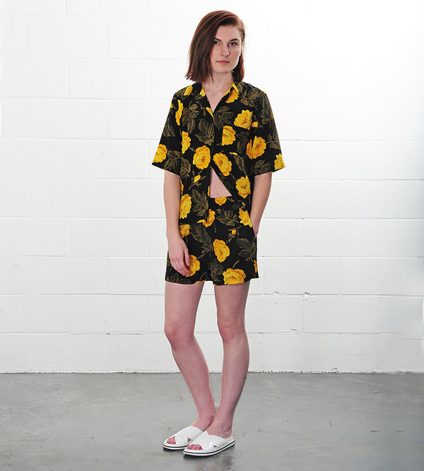 Ganni Fusion Rose Lee Silk Shorts Ganni Fusion Rose Lee Silk Shorts