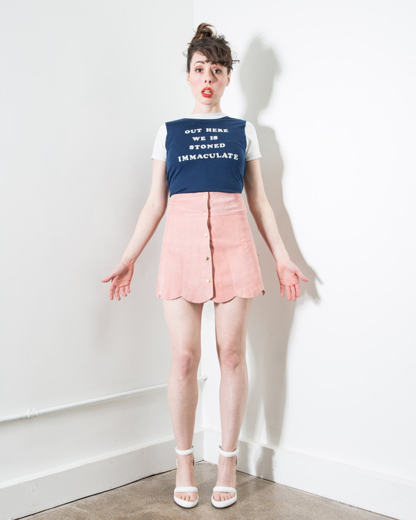 Stoned Immaculate Marcia Suede Petal Skirt in Rose Stoned Immaculate Marcia Suede Petal Skirt in Rose