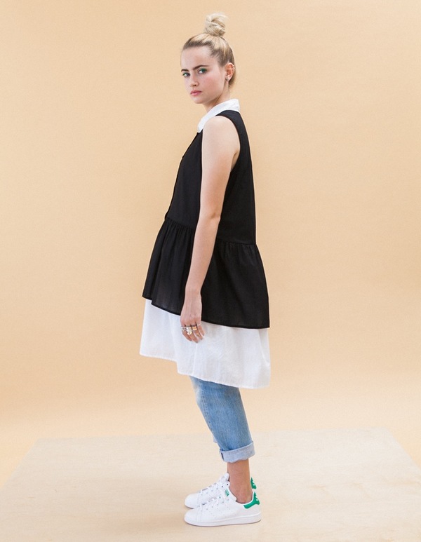 Ali Golden PEPLUM TANK - BLACK Ali Golden PEPLUM TANK - BLACK