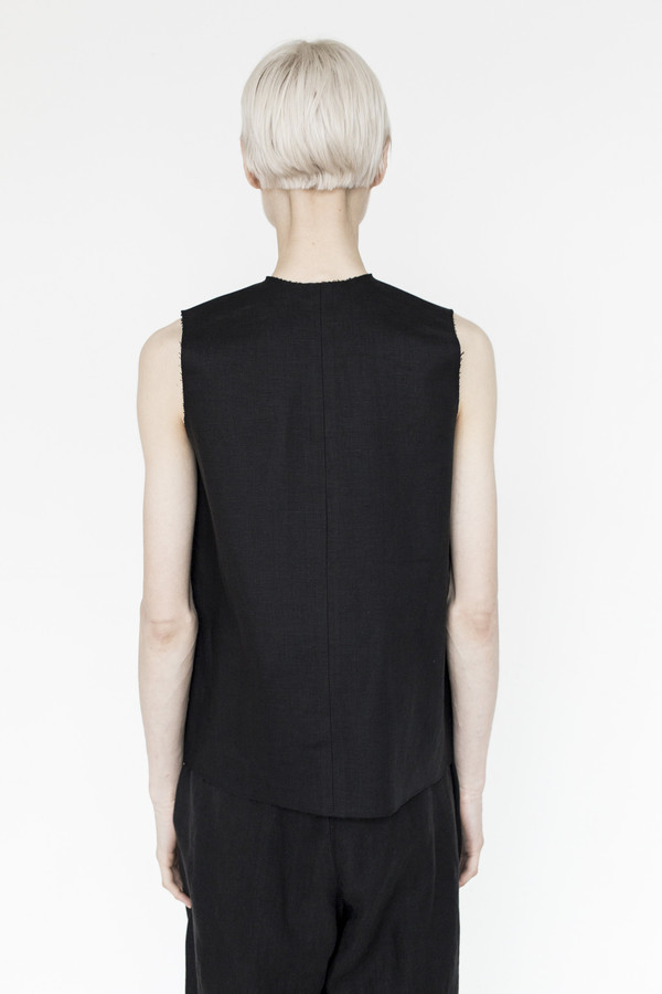 CF. Goldman Linen Bonded Top - Black CF. Goldman Linen Bonded Top - Black