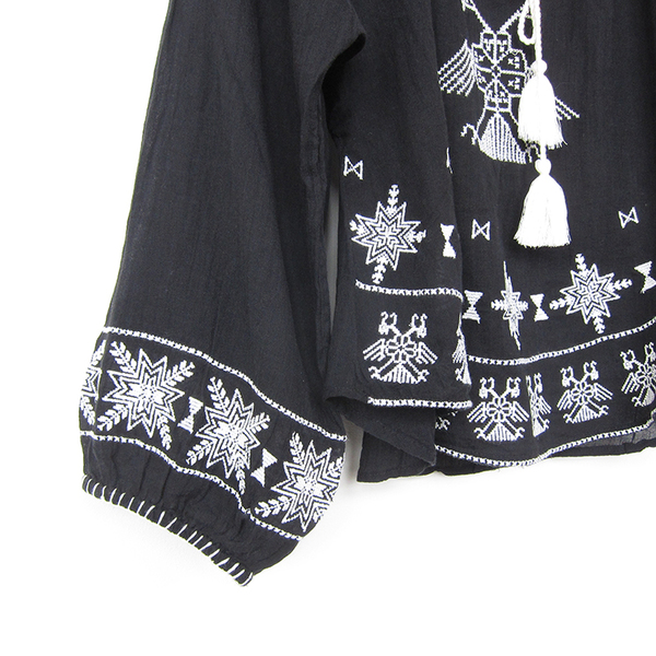 Star Mela Lipi embroidered top - black/ecru Star Mela Lipi embroidered top - black/ecru