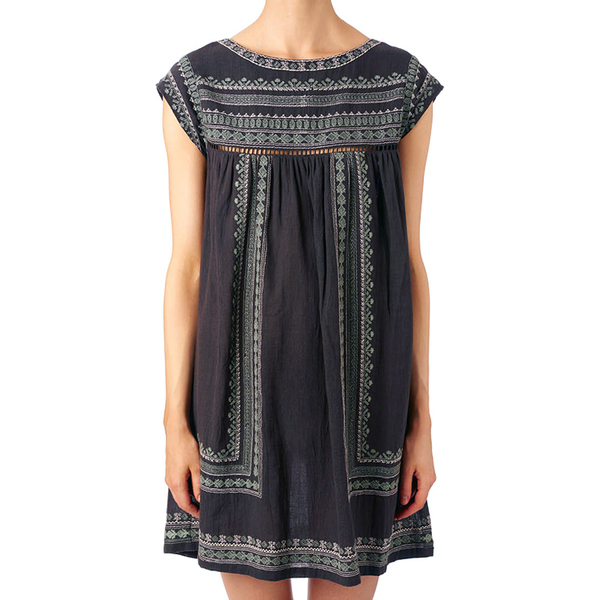 Star Mela Allie embroidered dress - faded black Star Mela Allie embroidered dress - faded black