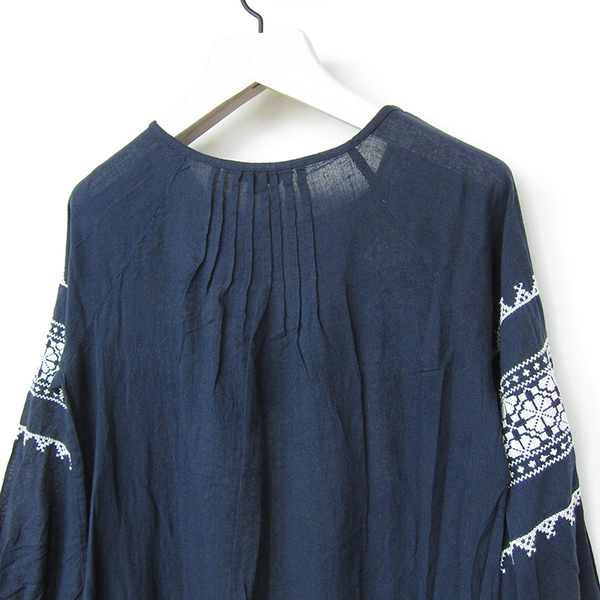 Star Mela Mayra embroidered tunic - navy/ecru Star Mela Mayra embroidered tunic - navy/ecru