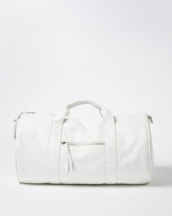 Clyde Duffel Bag in White Leather Clyde Duffel Bag in White Leather