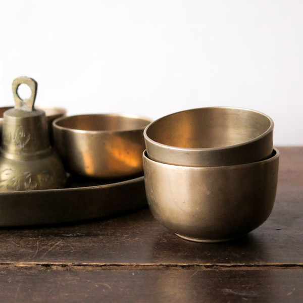 brass sake set brass sake set