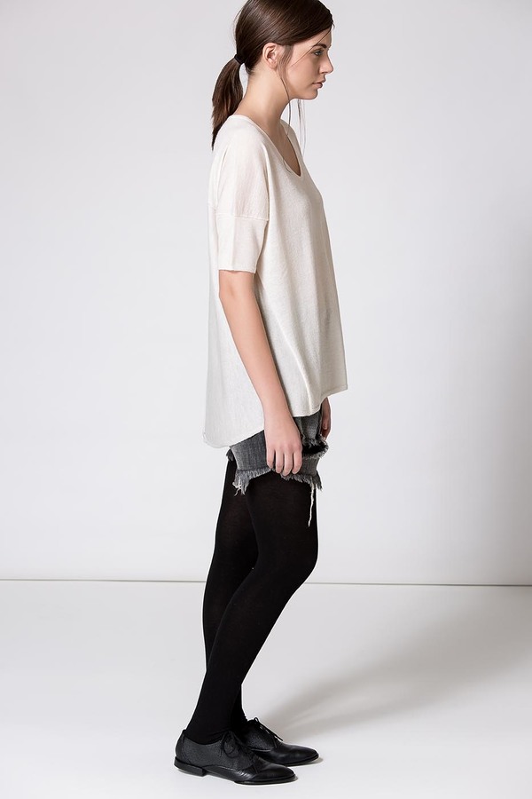 Paychi Guh Cashmere Boxy Tee Ivory Paychi Guh Cashmere Boxy Tee Ivory