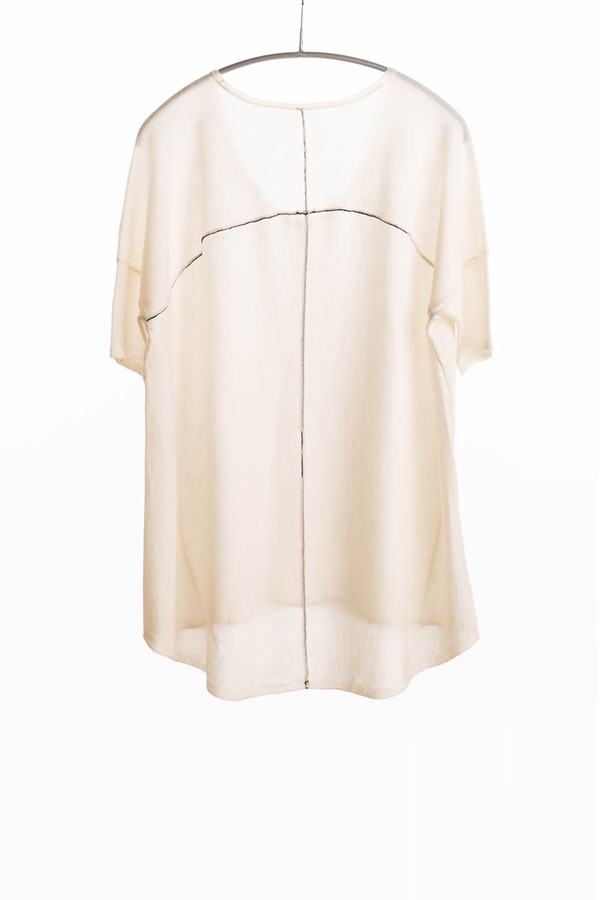 Paychi Guh Cashmere Boxy Tee Ivory Paychi Guh Cashmere Boxy Tee Ivory