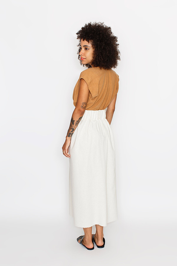 Miranda Bennett Paper Bag Skirt, Silk Noil in Natural Miranda Bennett Paper Bag Skirt, Silk Noil in Natural