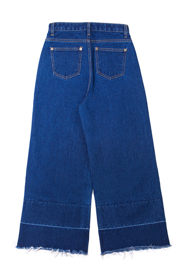 Lookast High Waist Wide Denim Pants- Dark Blue Lookast High Waist Wide Denim Pants- Dark Blue