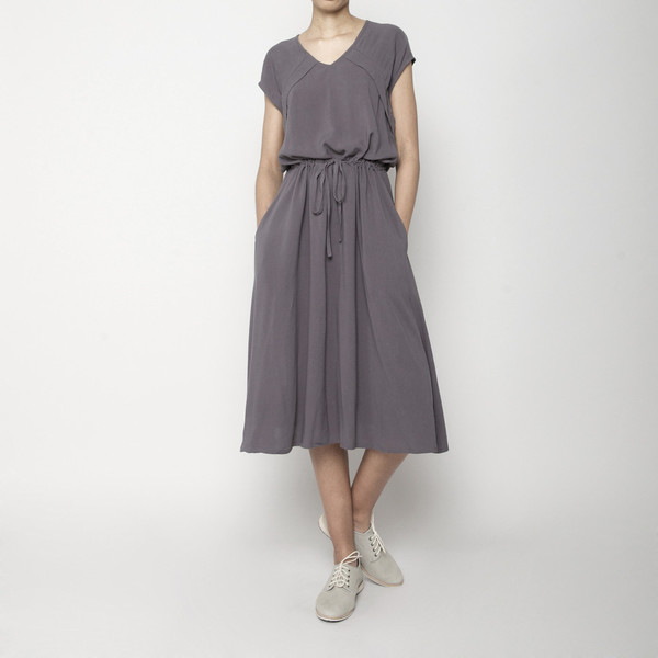7115 by Szeki Folded V-Neck Drawstring Dress 7115 by Szeki Folded V-Neck Drawstring Dress