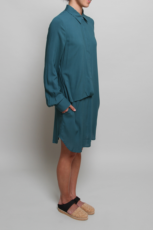 Chalayan Front Loop Dress in Shadow Green Chalayan Front Loop Dress in Shadow Green
