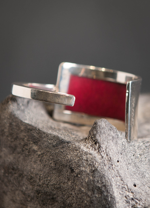 Pilar Olaverri Veneer Wood and Sterling Silver Cuff Pilar Olaverri Veneer Wood and Sterling Silver Cuff