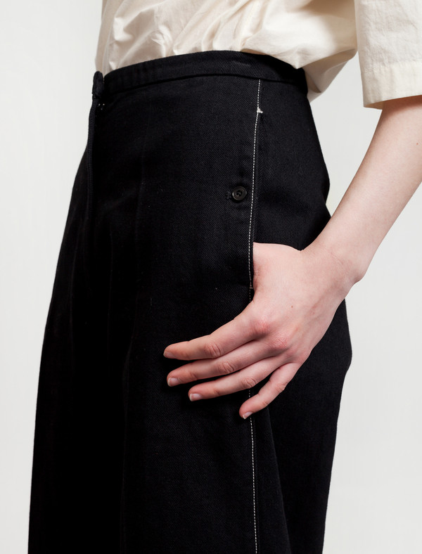Lemaire Large Pants Cropped Black Lemaire Large Pants Cropped Black