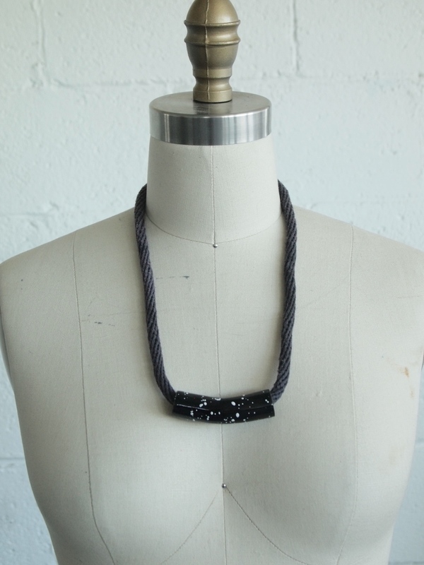 YYY black speckled tube necklace YYY black speckled tube necklace