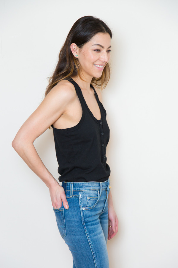 atelier delphine button tank in black atelier delphine button tank in black