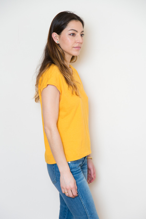 atelier delphine cap sleeve tee in golden poppy atelier delphine cap sleeve tee in golden poppy