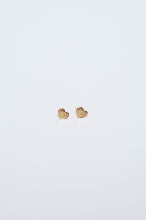 fiat lux 14k gold heart studs fiat lux 14k gold heart studs