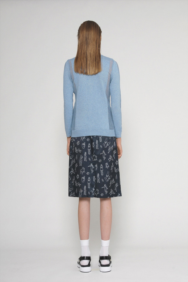 Diarte "Lina" Printed Silk Cotton Straight Skirt Diarte "Lina" Printed Silk Cotton Straight Skirt