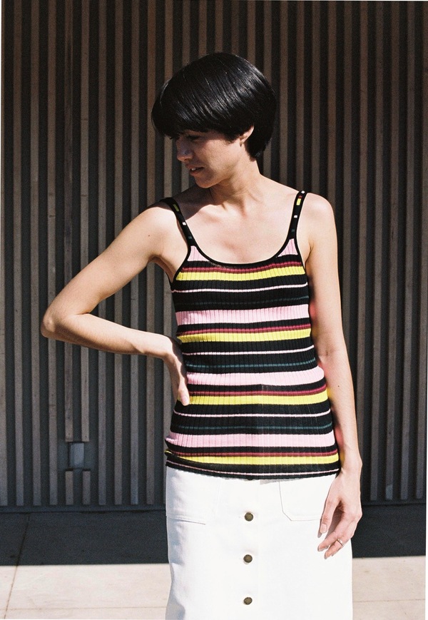 Apiece Apart Zuni Fine Rib Tank - multi black Apiece Apart Zuni Fine Rib Tank - multi black