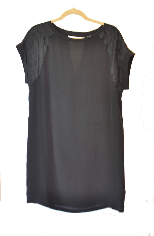 The Korner Black Silk Dress with Shoulder Detail The Korner Black Silk Dress with Shoulder Detail