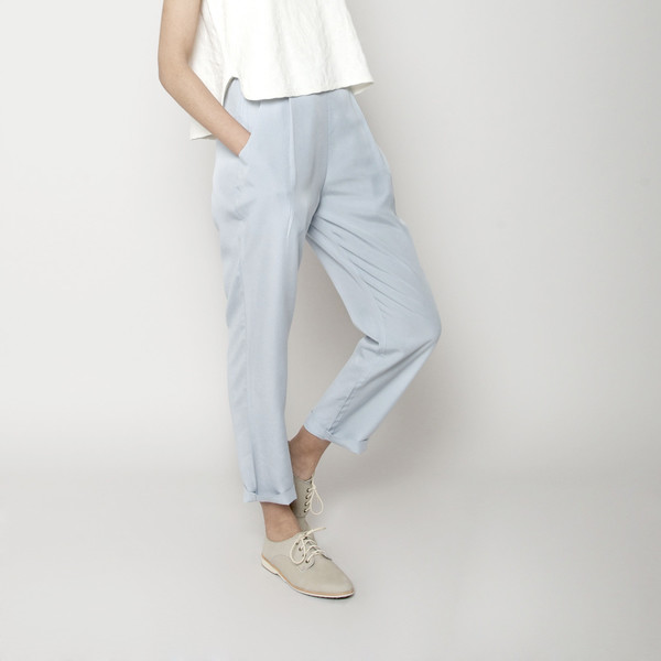 7115 by Szeki Relaxed Tapering Trouser- Sky Blue SS16 7115 by Szeki Relaxed Tapering Trouser- Sky Blue SS16