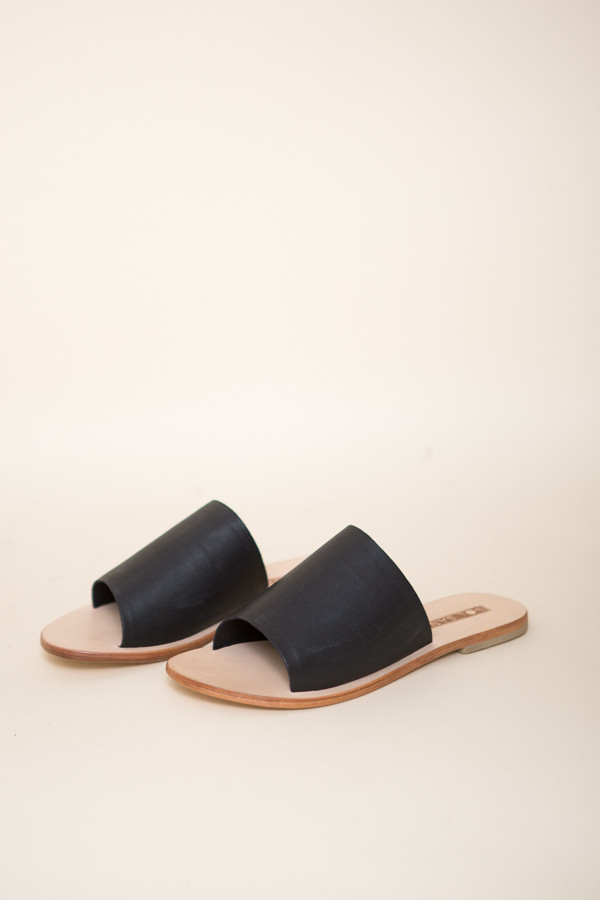 Sol Sana Teresa ll Slide / Black Leather Sol Sana Teresa ll Slide / Black Leather