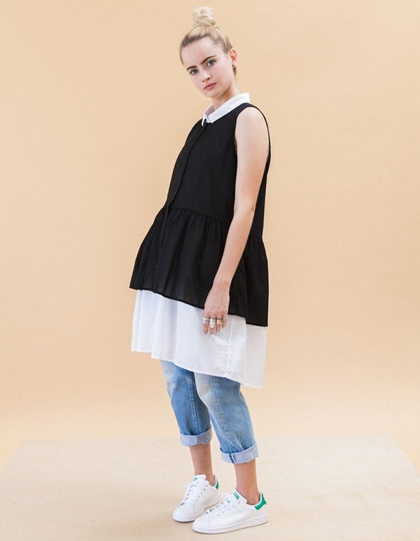 Ali Golden BUTTON-DOWN DRESS - BLACK Ali Golden BUTTON-DOWN DRESS - BLACK
