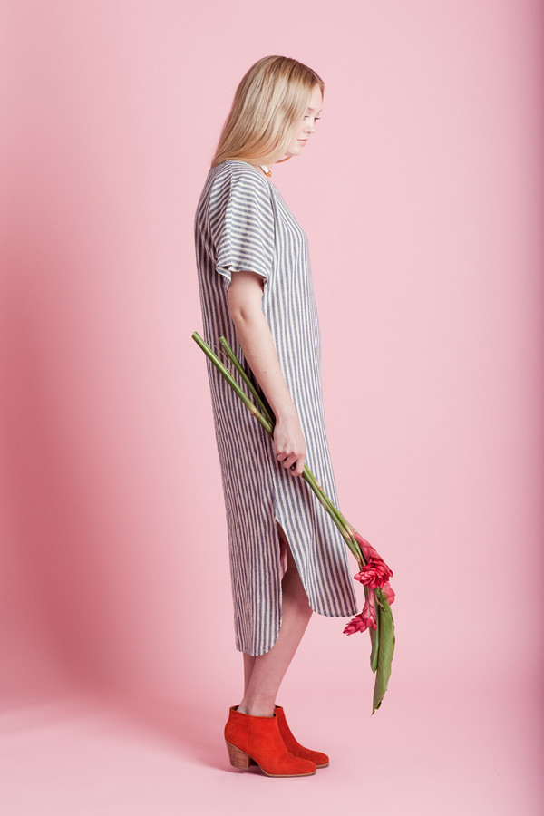 BLACK CRANE LONG LINEN DRESS BLACK CRANE LONG LINEN DRESS