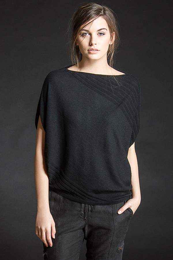 Paychi Guh Cashmere Asymmetrical Popover Black Paychi Guh Cashmere Asymmetrical Popover Black