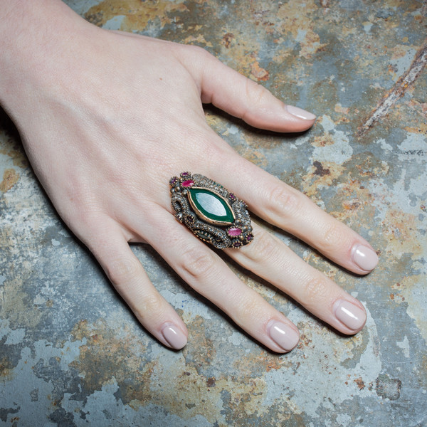 Rider For Life Emerald Mughal Ring Rider For Life Emerald Mughal Ring