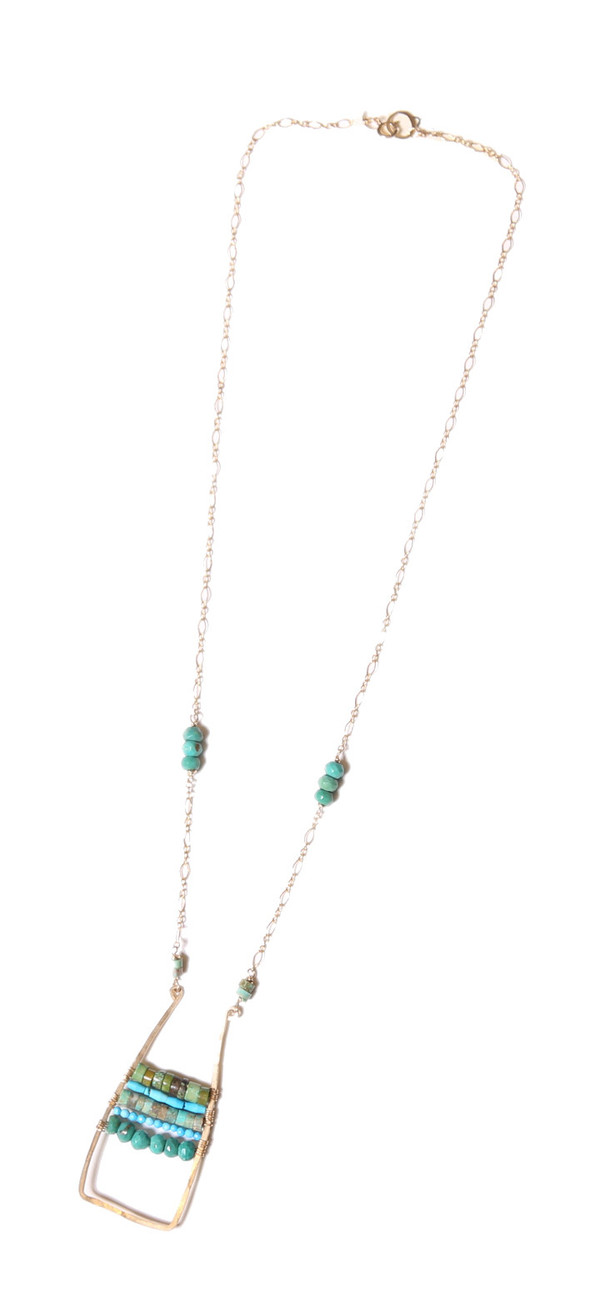 James and Jezebelle Turquoise Paddle Necklace James and Jezebelle Turquoise Paddle Necklace