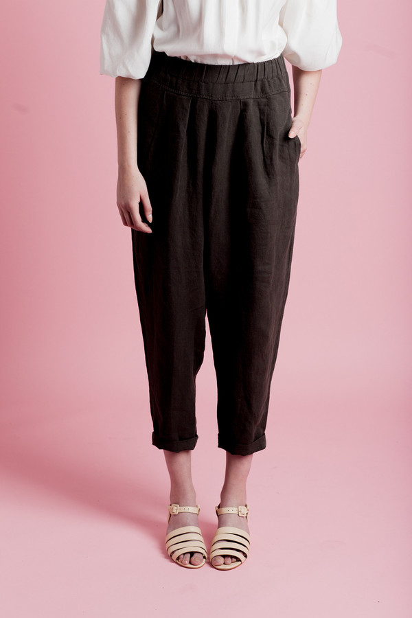 BLACK CRANE LINEN CARPENTER PANTS BLACK CRANE LINEN CARPENTER PANTS