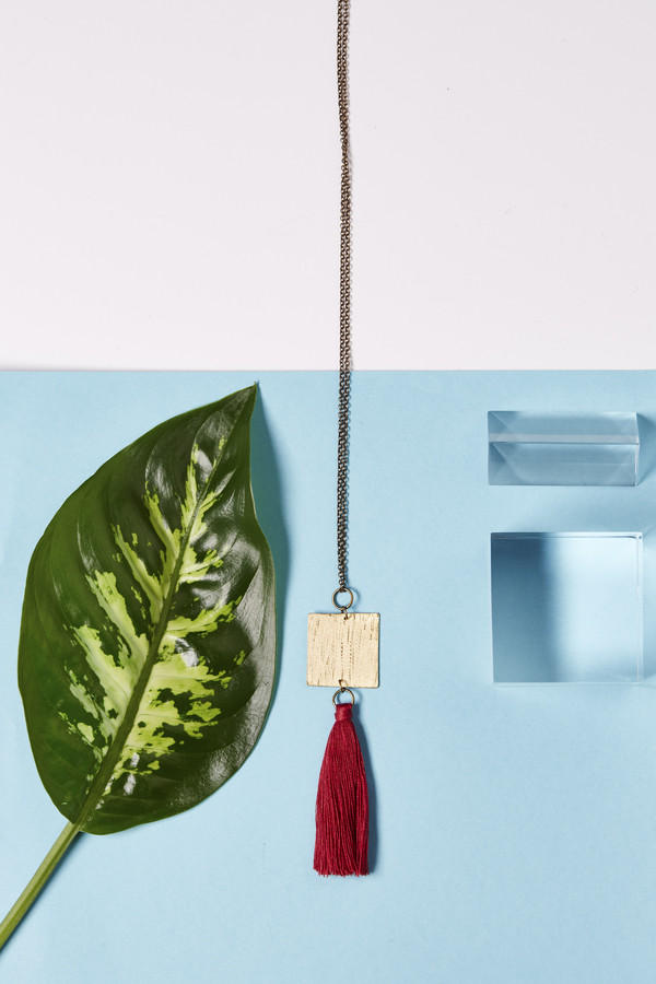 Geography 541 Enku Tassel Pendant-Red Geography 541 Enku Tassel Pendant-Red