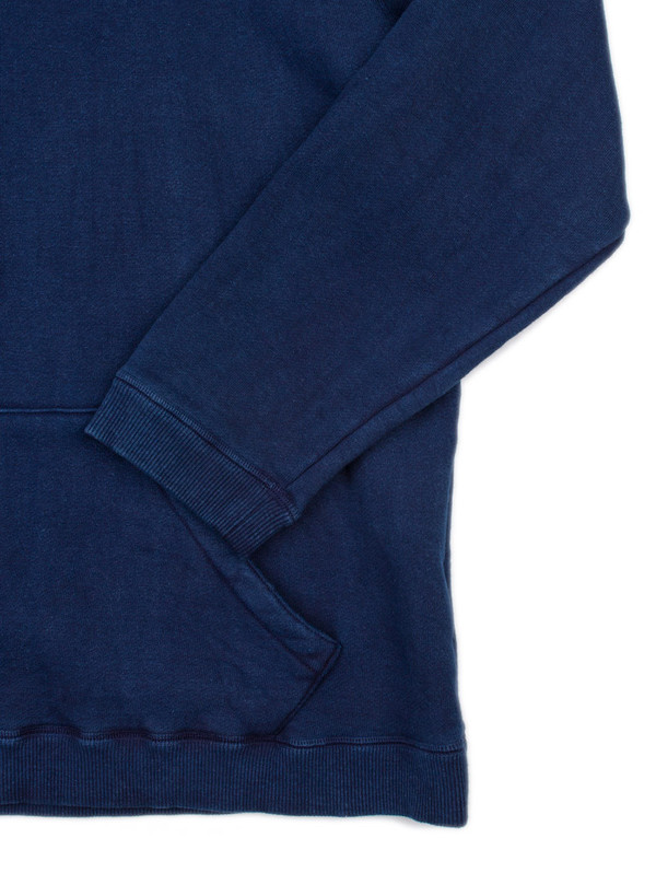 Men's Blue Blue Japan Indigo Hand Dyed Loop Wheel Knitted Pullover Parka Men's Blue Blue Japan Indigo Hand Dyed Loop Wheel Knitted Pullover Parka