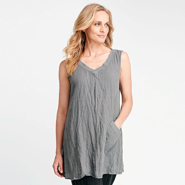 Flax Designs Live In Tunic - cement Flax Designs Live In Tunic - cement