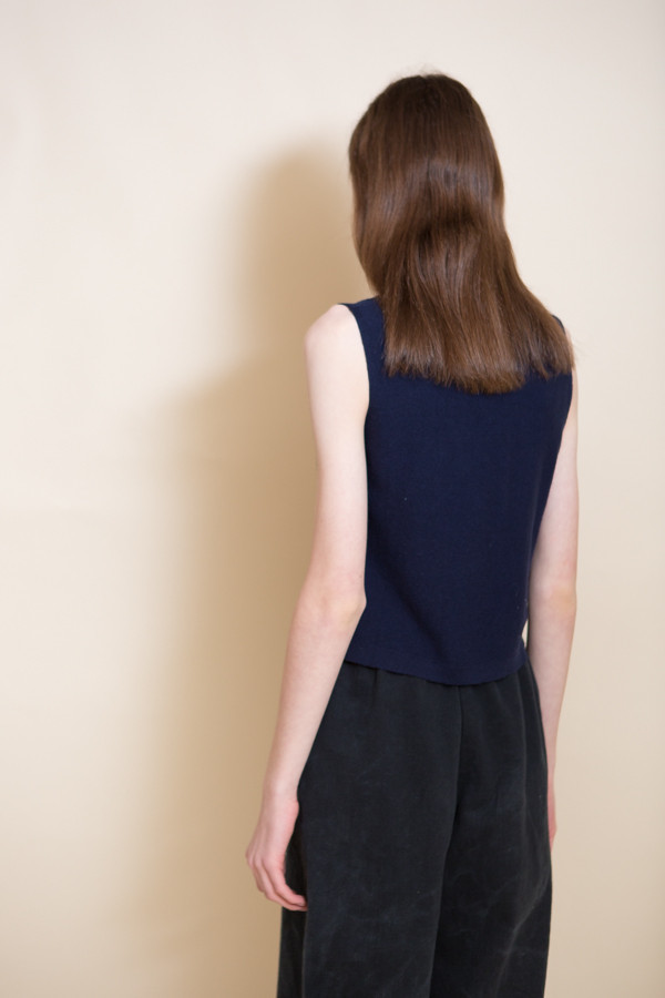 Ali Golden Knit V-Neck Tank / Navy Ali Golden Knit V-Neck Tank / Navy