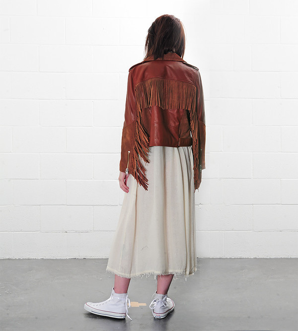 Ganni Moss Leather/Suede Fringe Jacket Ganni Moss Leather/Suede Fringe Jacket