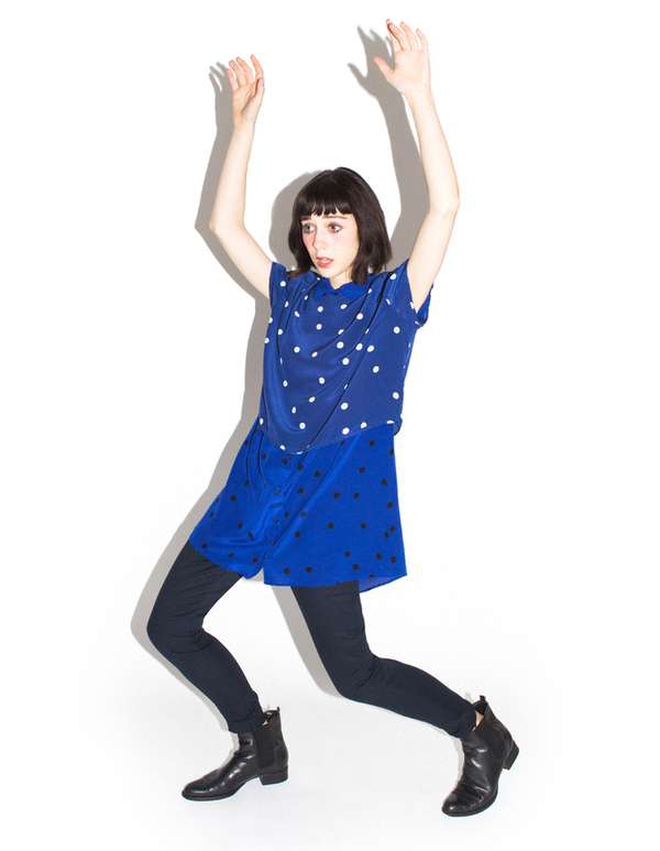 ALI GOLDEN BLACK-DOT COLLARED TUNIC ALI GOLDEN BLACK-DOT COLLARED TUNIC