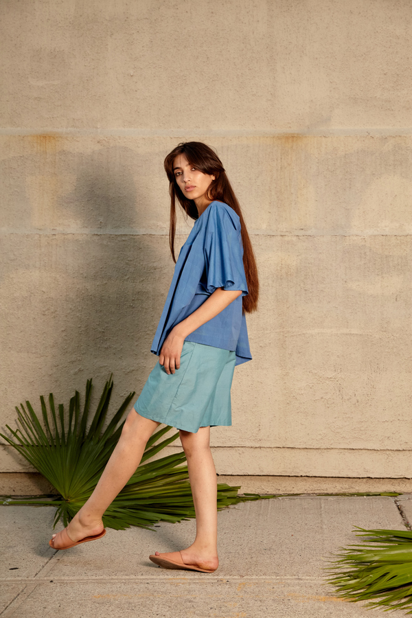 Tantuvi Pleated Column Top- Seascape Tantuvi Pleated Column Top- Seascape