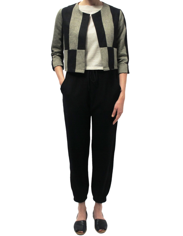Ali Golden Black and Tan Linen Jacket Ali Golden Black and Tan Linen Jacket
